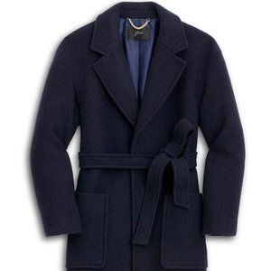 J. Crew Long Wrap Coat in Italian Boiled Wool Sz S